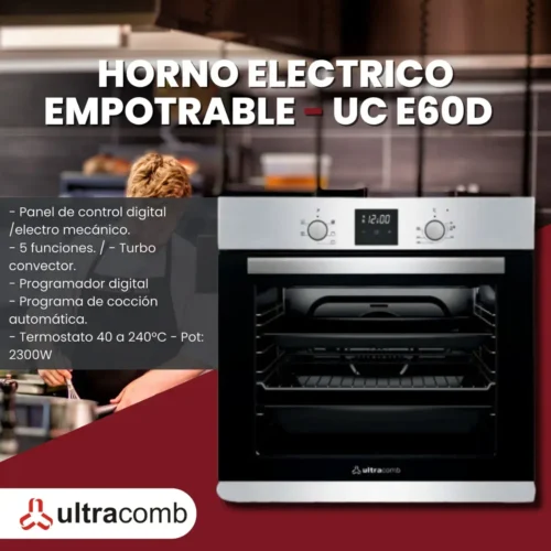 HORNO ELECTRICO EMPOTRABLE ULTRACOMB - UC E60D