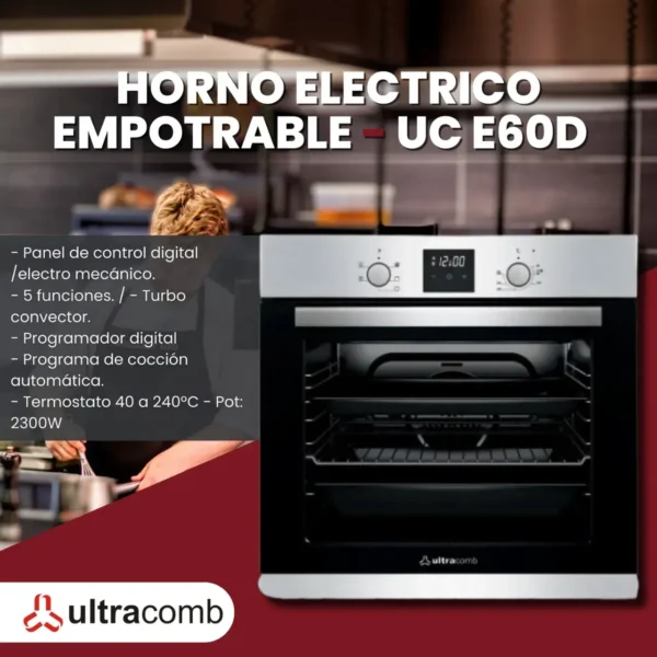HORNO ELECTRICO EMPOTRABLE ULTRACOMB - UC E60D