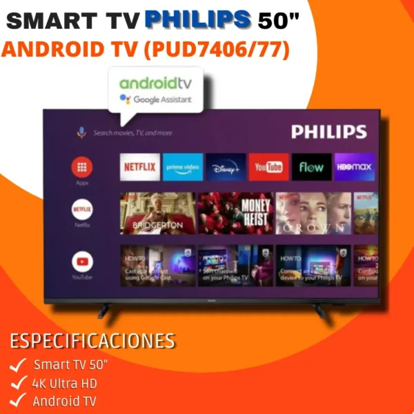 SMART TV PHILIPS 50 ANDROID TV (PUD740677)